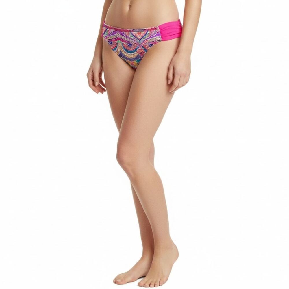 Reef Pink Multicolor Print Bikini Swim Bottom, M